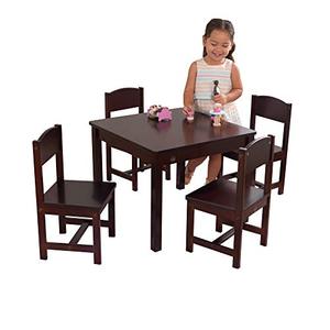 lot 35450 image: KidKraft Wooden Farmhouse 4 Chairs Set, Childrens Furniture for Arts and Activity, Espresso ,Gift for Ages 3-8