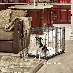 lot 35470 image: Dog Crate MidWest ICrate 36 Inch Folding Metal Dog Crate w Divider Panel Intermediate Dog Breed, Blue