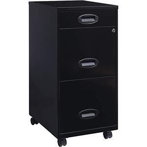 lot 35480 image: Lorell SOHO Mobile Cabinet, Black