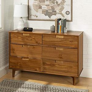 lot 35481 image: Walker Edison Furniture AZR6DSLDRCA Dresser Caramel