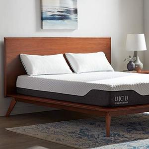 lot 35487 image: LUCID Premium Shredded Memory Foam Pillow-Hypoallergenic-Adjustable Loft-2 Pack, King, White 2 Count