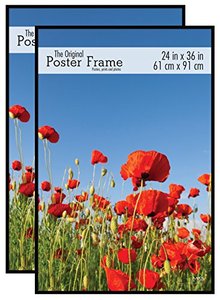 lot 35607 image: MCS Original Poster Frame, 24 x 36 Inch, Black, Set of 2