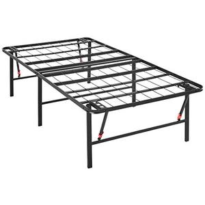 lot 35611 image: Amazon Basics Foldable, 18 Black Metal Platform Bed Frame with Tool-Free Assembly, No Box Spring Needed - Twin