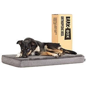 lot 35612 image: Barkbox Memory Foam Platform Dog Bed  Plush Mattress for Orthopedic Joint Relief (Medium, Grey)