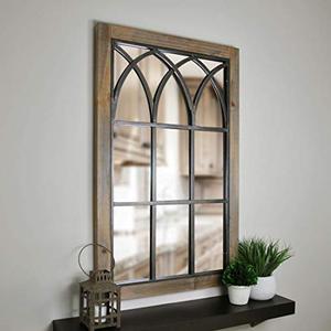 lot 35617 image: FirsTime & Co. Grandview Arched Window Mirror, 37.5H x 24W, Weathered Brown