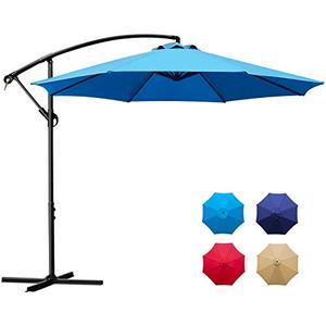 lot 35643 image: Sunnyglade 10Ft Outdoor Adjustable Offset Cantilever Hanging Patio Umbrella (Blue)