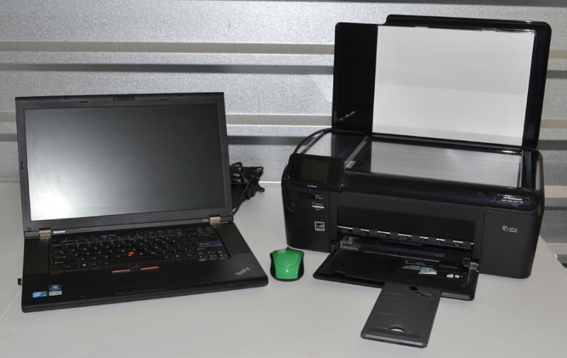 lot 1003 image: Lenovo Laptop and HP Photosmart Printer