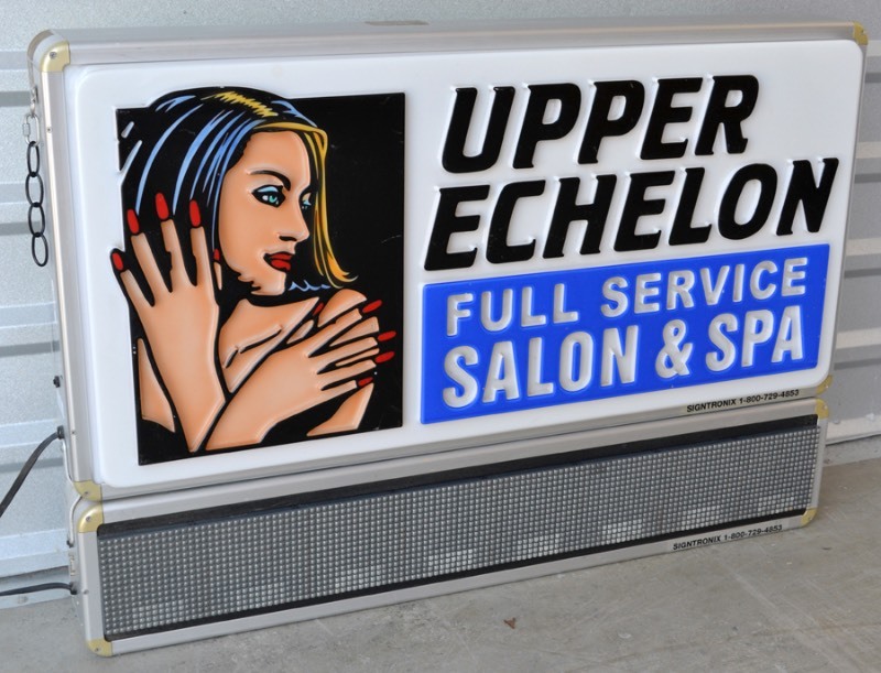 lot 1006 image: Lighted Electronic Sign with LED scroll at bottom