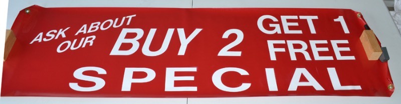 lot 1068 image: Buy 2 Get 1 FREE Sign