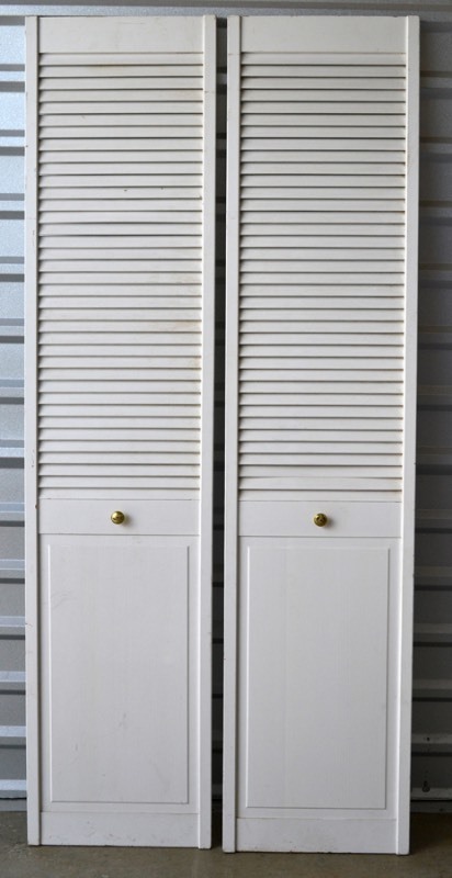 lot 1185 image: White Shutter Doors