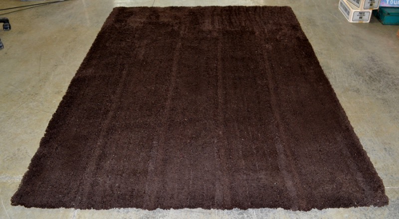 lot 1203 image: Deep Shag Rug - Dark Brown