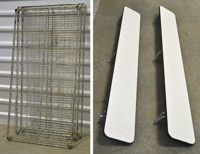 lot 2008 image: Bakers Rack Shelves Only and White Shelves