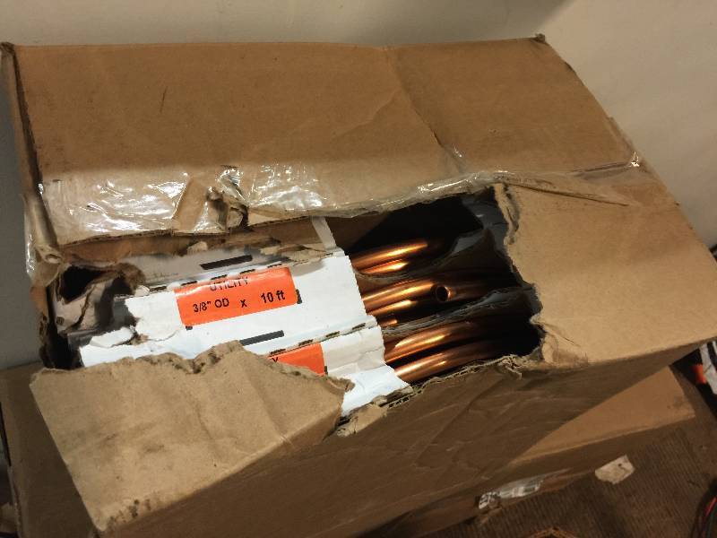 lot 7001 image: 4 BOXES CONTAINING 5 UTILITY COPPER TUBE COIL- EACH PACKAGE IS 10 OF 38 TUBING