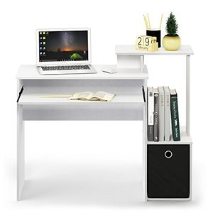 lot 39484 image: FURINNO Econ Multipurpose Home Office Computer Writing Desk, WhiteBlack