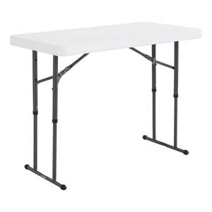 lot 39496 image: Lifetime 4 Adjustable Folding Table, White Granite