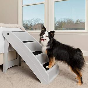 lot 39501 image: PetSafe CozyUp Folding Pet Steps - Foldable Stairs for Dogs and Cats - Best for Small to Large Pets - Extra Large, Grey