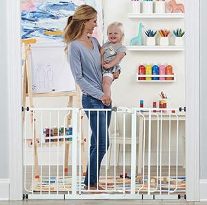 lot 39514 image: Regalo 56-Inch Extra WideSpan Walk Through Baby Gate, Includes 4-Inch, 8-Inch and 12-Inch Extension, 4 Pack of Pressure Mounts and 4 Pack of Wall Cups and Mounting Kit