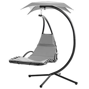 lot 39523 image: Shintenchi Patio Hammock Chair Lounge, Outdoor Hanging Floating Curved Chaise for Adults, Arc Stand Porch Swing Lounge Chair with Canopy Built-in Pillow for Yard Garden Deck Poolside, Gray