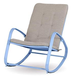 lot 39564 image: Sophia & William Outdoor Patio Rocking Chair Padded Steel Rocker Chairs Support 300lbs, Blue1 only