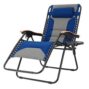 lot 39568 image: Sophia & William Padded Zero Gravity Chair Oversize Lounge Chair with Free Cup Holder, Supports 350 LBS (Blue) 1 only