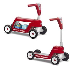 lot 39596 image: Radio Flyer Scoot 2 Scooter, Toddler Scooter or Ride on, Ages 1-4,Red