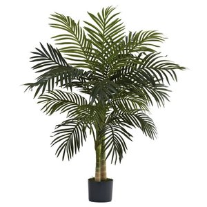 lot 39599 image: Nearly Natural 5357 4ft. Golden Cane Palm Tree,Green