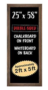 lot 39603 image: Extra Large Gigantic Rustic Chalkboard Sign 58x25 Hanging Chalk Sign for Kitchen Wall Decor, Restaurant Menu BoardHangs in Both DirectionsReversible with Dry Erase Board on Back