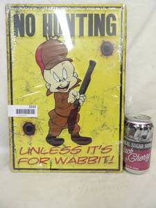 lot 1532 image: Elmer Fudd No Hunting Metal Sign