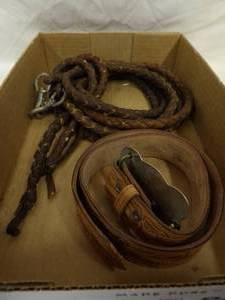 lot 1607 image: Braided Leather Reins-Hand Crafted Leather Belt