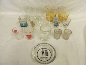 lot 1632 image: Shot Glasses, Ashtray, Misc. Glasses