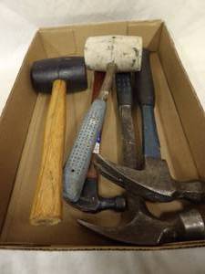 lot 1660 image: 2-Rubber Mallets, 3-Hammers