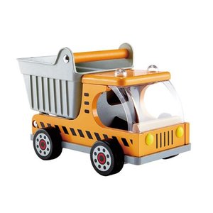 lot 6053 image: Hape Dumper Truck Non Toxic Construction Toy Vehicle for Ages 3 and Up, Yellow