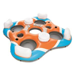 lot 6066 image: Bestway 43115E 101 Inch Rapid Rider 4 Person Floating Island River Lake Raft
