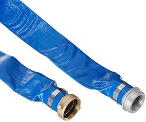 lot 6068 image: Apache 98138040 2 x 25 Blue PVC Lay-Flat Discharge Hose with Aluminum Pin Lug Fittings