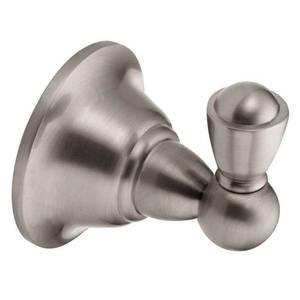lot 6070 image: Moen Sage Brushed Nickel Single Robe Hook