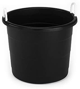 lot 6074 image: HOMZ Plastic Utlity Rope Handle Tub, 17 Gallon