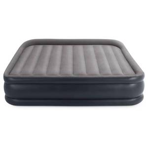 lot 6080 image: Intex King Deluxe Pillow Rest Inflatable Air Mattress Bed with Built In Pump