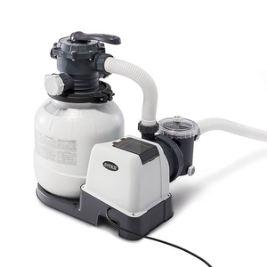 lot 6081 image: Intex - 2100 GPH Above Ground Pool Sand Filter Pump with Automatic Timer