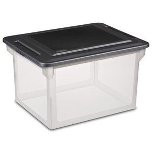 lot 6107 image: Sterilite Plastic Storage Bin File Box, 18 12 L x 14 W x 11 H, Black