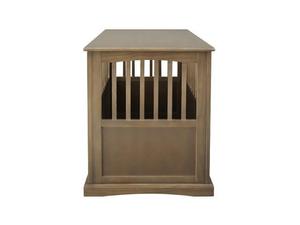 lot 6182 image: Casual Home Large Wooden Pet Crate Dog House End Table Night Stand, Taupe Gray
