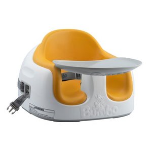 lot 6203 image: Bumbo Baby Toddler Soft Foam Multi Seat with Tray and Buckle Straps, Mimosa