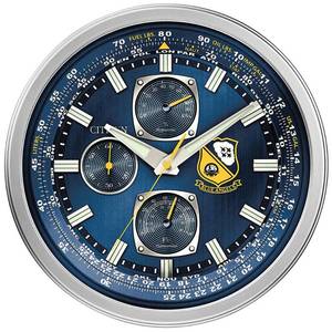 lot 6226 image: Citizen Gallery IndoorOutdoor Blue Angels Silver-Tone and Blue Wall Clock