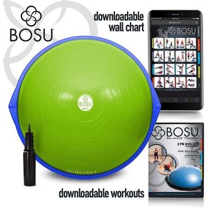 lot 6231 image: Bosu 72-10850 The Original Balance Trainer 65 cm Diameter, Green and Blue