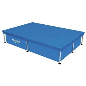 lot 6256 image: Bestway 87 x 59 Rectangle Above Ground Swimming Pool Cover for Steel Pro Pool