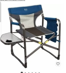 lot 6264 image: Timber Ridge Portable lightweight Aluminum Frame Folding Camping Directors Chair With Side Table