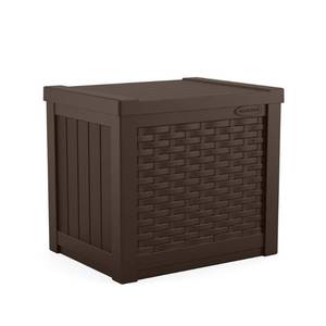 lot 6295 image: Suncast - Outdoor Patio Storage Box - Java