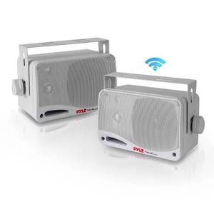 lot 6303 image: Pyle PDWR42WBT 3.5-Inch 200-Watt 3-Way IndoorOutdoor Bluetooth Home Speaker System (White)