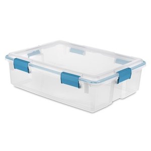 lot 6314 image: Sterilite 37 Qt. Gasket Box Blue Aquarium