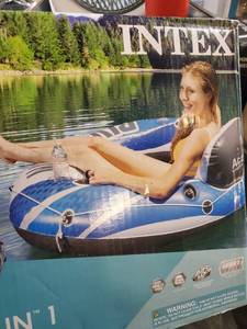 lot 6323 image: Intex Blue River Run 1 Inflatable Lounge Raft Tube 53��