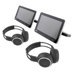 lot 6327 image: Pyle PLHRDVD90KT Portable Car CD DVD TV Player with Wireless Headphones (2 Pack)